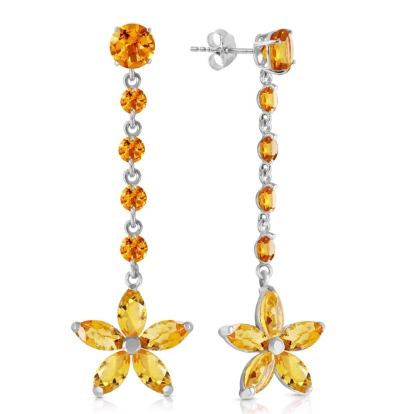 Galaxy Gold Products Jewelry - SOLID GOLD CHANDELIERS EARRINGS WITH CITRINES